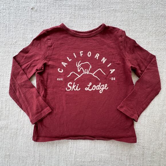 LIttle Co. Maroon California Ski Lodge Tee VGUC 4T - Picture 1 of 3